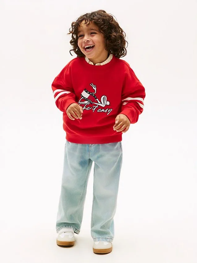 Sudadera infantil con estampado de bandera ondulada Sudadera infantil con estampado de bandera ondulada