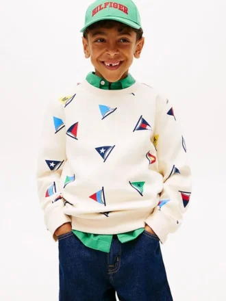 Sudadera infantil con estampado de banderas de vela