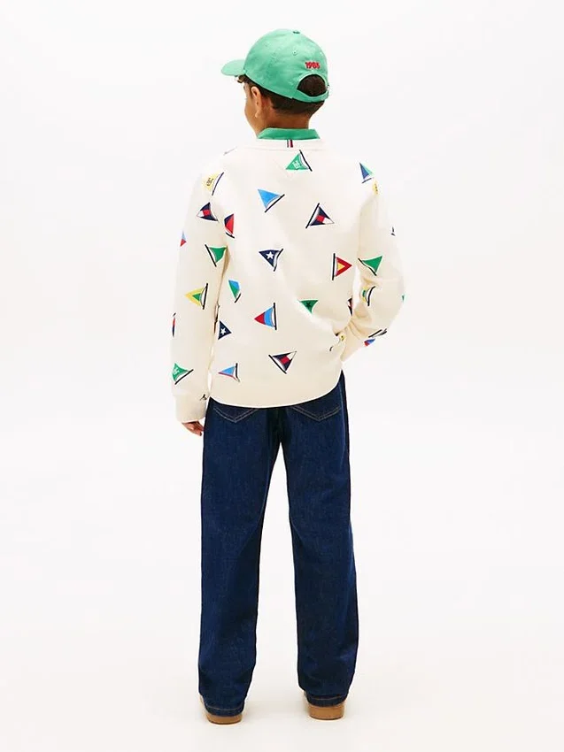 Sudadera infantil con estampado de banderas de vela Sudadera infantil con estampado de banderas de vela