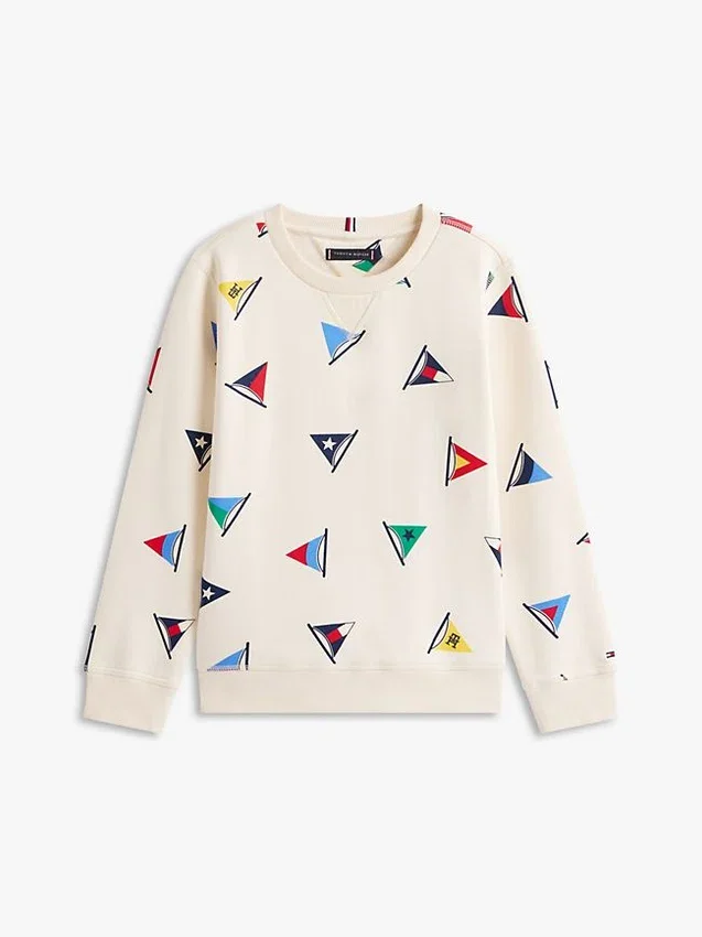 Sudadera infantil con estampado de banderas de vela Sudadera infantil con estampado de banderas de vela