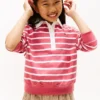 Sudadera polo a rayas para niña Sudadera polo a rayas para niña