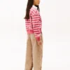 Sudadera polo a rayas para niña Sudadera polo a rayas para niña