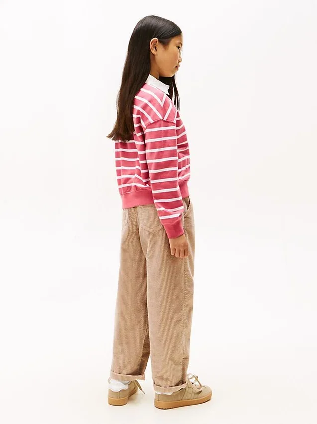 Sudadera polo a rayas para niña Sudadera polo a rayas para niña