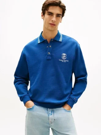 Sudadera polo de rugby con escudo monograma