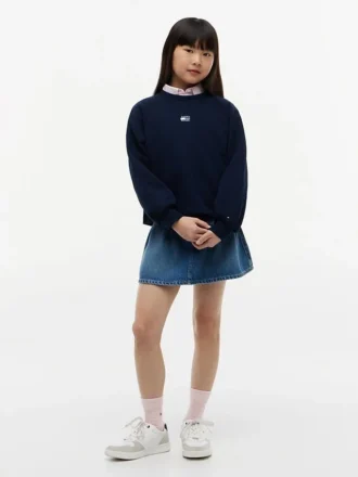 Sudadera raglán con bandera en tonos para niña