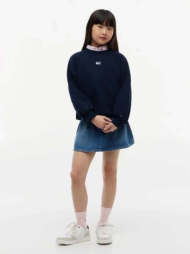 Sudadera raglán con bandera en tonos para niña Sudadera raglán con bandera en tonos para niña