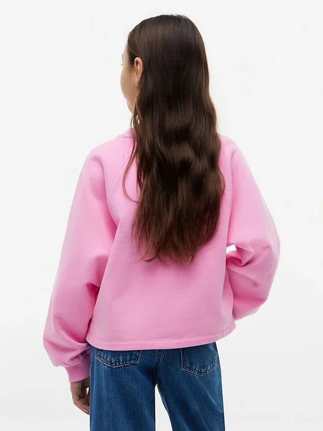 Sudadera raglán con bandera en tonos para niña Sudadera raglán con bandera en tonos para niña