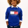 Sudadera raglán con el logotipo de Tommy Flag para niña