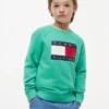 Sudadera raglán con el logotipo de Tommy Flag para niña