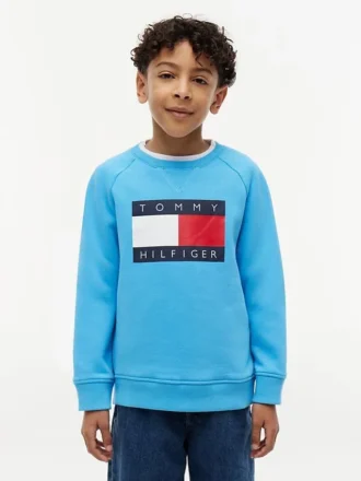 Sudadera raglán con el logotipo de Tommy Flag para niña