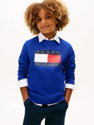 Sudadera raglán con el logotipo de Tommy Flag para niña