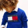 Sudadera raglán con el logotipo de Tommy Flag para niña