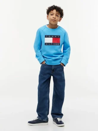 Sudadera raglán con el logotipo de Tommy Flag para niña