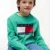 Sudadera raglán con el logotipo de Tommy Flag para niña