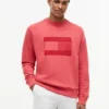 Sudadera raglán con logo de bandera y interior cepillado
