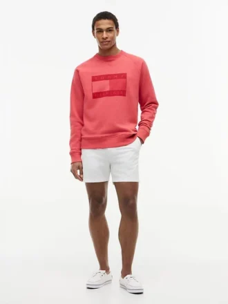 Sudadera raglán con logo de bandera y interior cepillado
