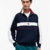 Sudadera Tommy Jeans con cremallera de un cuarto y bloques de color
