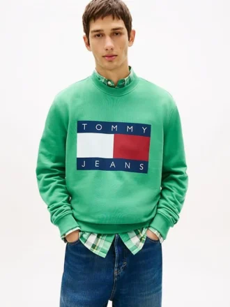 Sudadera Tommy Jeans con gran logotipo de bandera