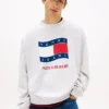 Sudadera Tommy Jeans con logotipo de bandera ondulada