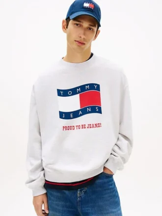 Sudadera Tommy Jeans con logotipo de bandera ondulada