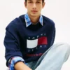 Sudadera Tommy Jeans con logotipo de bandera ondulada