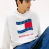 Sudadera Tommy Jeans con logotipo de bandera ondulada
