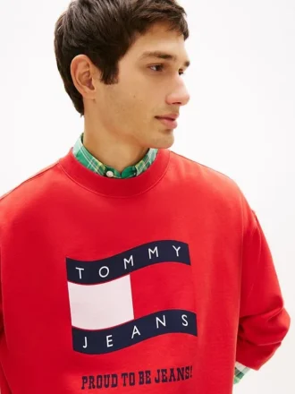 Sudadera Tommy Jeans con logotipo de bandera ondulada
