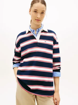 Sudadera Tommy Jeans Relaxed Stripe Rugby