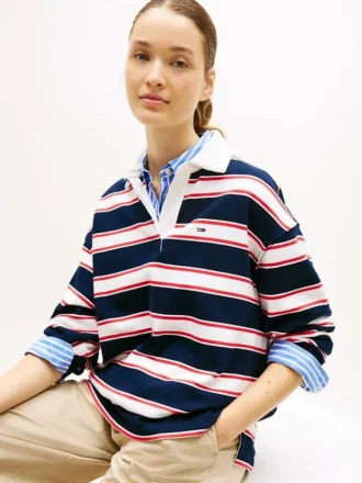 Sudadera Tommy Jeans Relaxed Stripe Rugby
