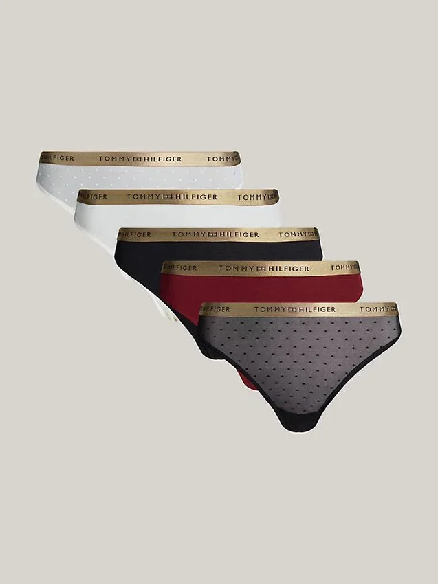 Tanga con logotipo en la cintura, paquete de 5 Tanga con logotipo en la cintura, paquete de 5