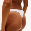 Tanga de algodón elástico con logo repetido