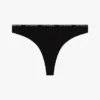 Tanga de algodón elástico con logo repetido