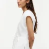 Top cruzado sin mangas de mezcla de lino Top cruzado sin mangas de mezcla de lino