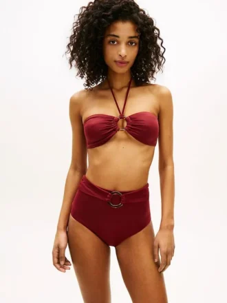 Top de bikini bandeau con anilla