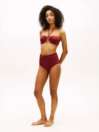 Top de bikini bandeau con anilla