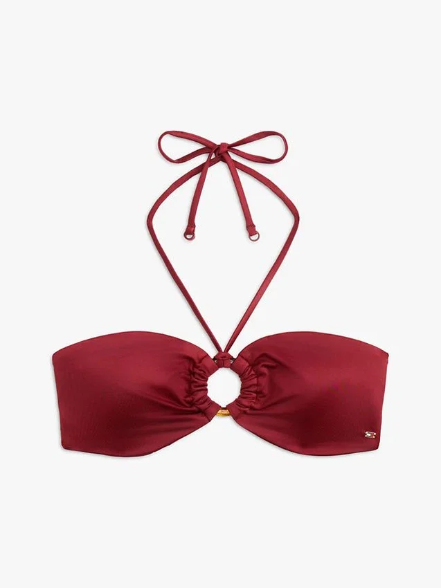 Top de bikini bandeau con anilla Top de bikini bandeau con anilla