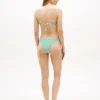 Top de bikini de seersucker con espalda cruzada