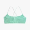 Top de bikini de seersucker con espalda cruzada