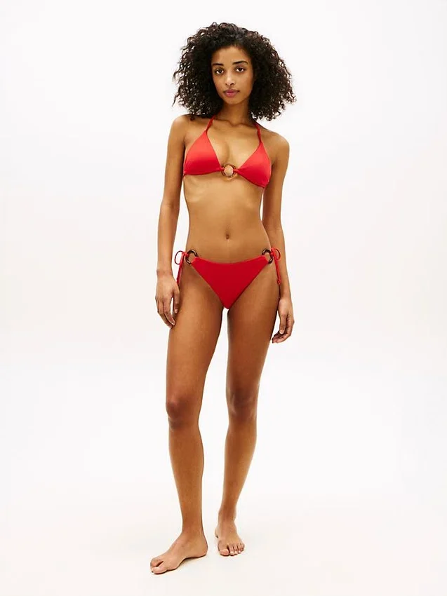 Top de bikini triangular con anilla Top de bikini triangular con anilla