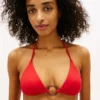 Top de bikini triangular con anilla Top de bikini triangular con anilla