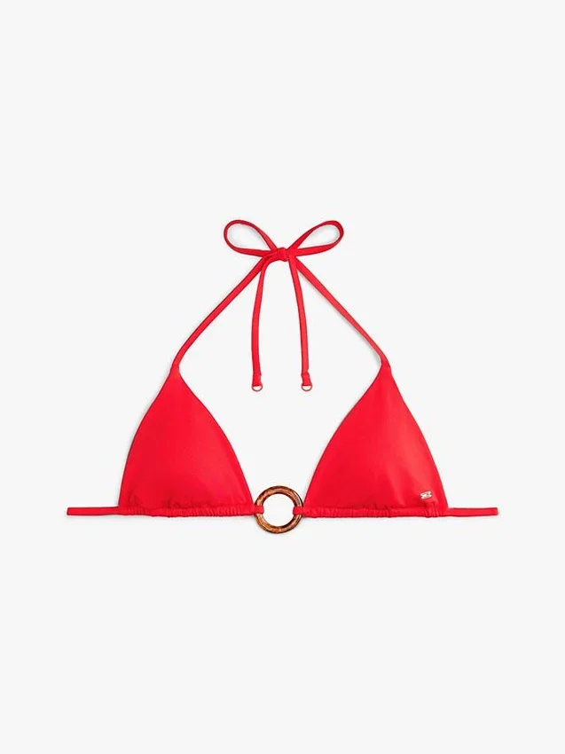 Top de bikini triangular con anilla Top de bikini triangular con anilla