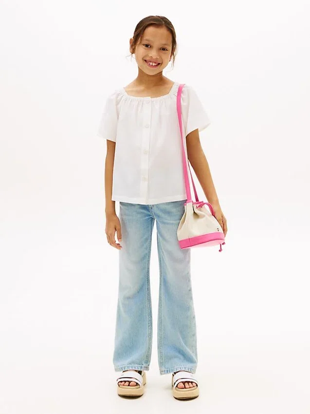 Top de manga abullonada para niña Top de manga abullonada para niña