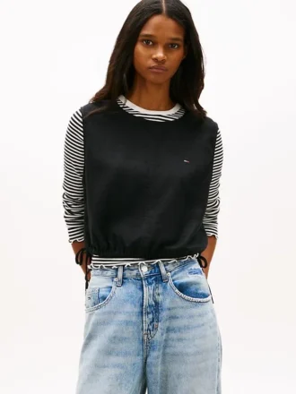 Top de mezcla de lino con lazo lateral de Tommy Jeans