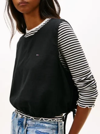 Top de mezcla de lino con lazo lateral de Tommy Jeans