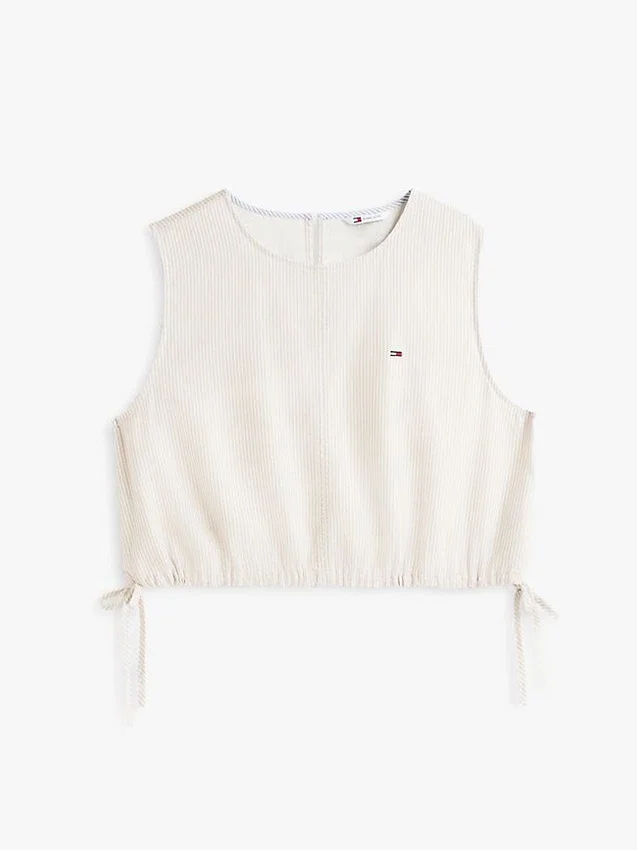 Top de mezcla de lino con lazo lateral de Tommy Jeans Top de mezcla de lino con lazo lateral de Tommy Jeans
