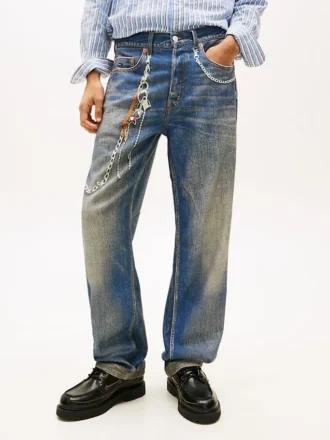 Vaqueros holgados con estampado de cadenas de Tommy Jeans