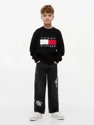 Vaqueros holgados con estampado de grafitis Hilfiger para niño