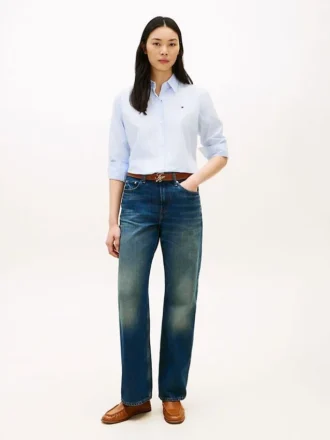 Vaqueros rectos holgados de talle medio
