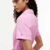 Vestido camisero con cinturón de mezcla de lino y algodón