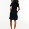 Vestido camisero con cinturón de mezcla de lino y algodón Vestido camisero con cinturón de mezcla de lino y algodón